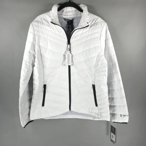 NWT FREE COUNTRY Full Zip White Outside Jacket‎ w/Pockets 513LOF2220 Size M - Picture 1 of 12